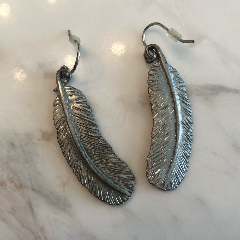 Silver Feather Earrings